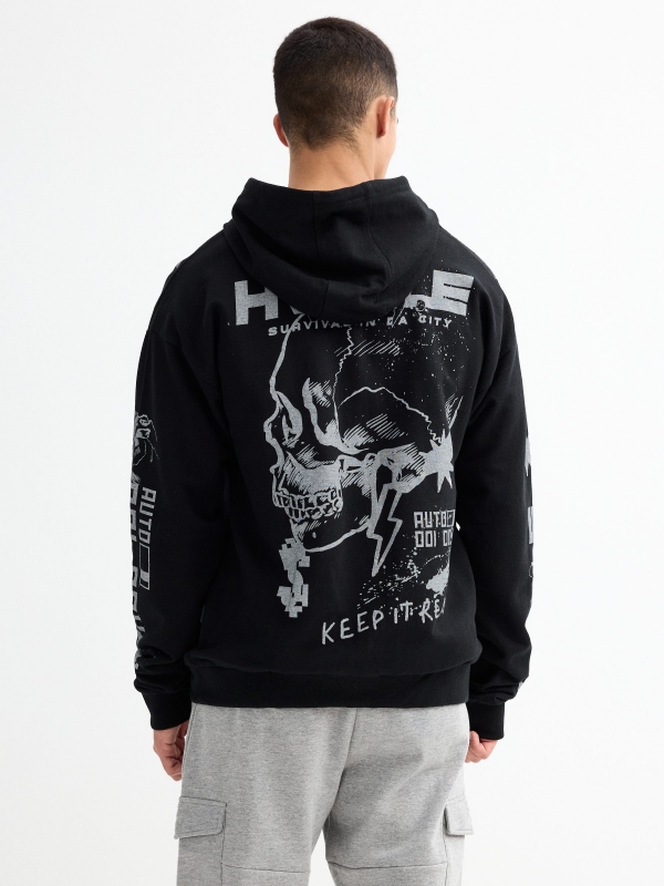 Sweatshirt Keep It Real preto vista meia traseira