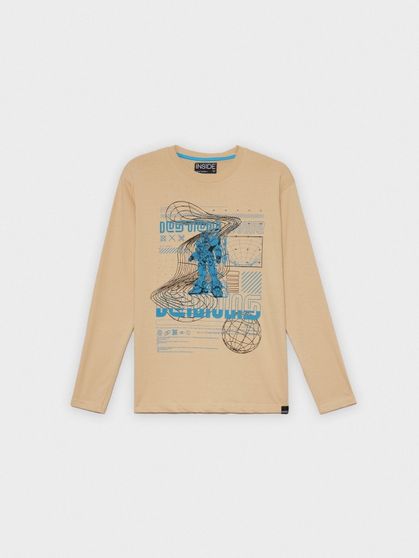  Robot print t-shirt sand