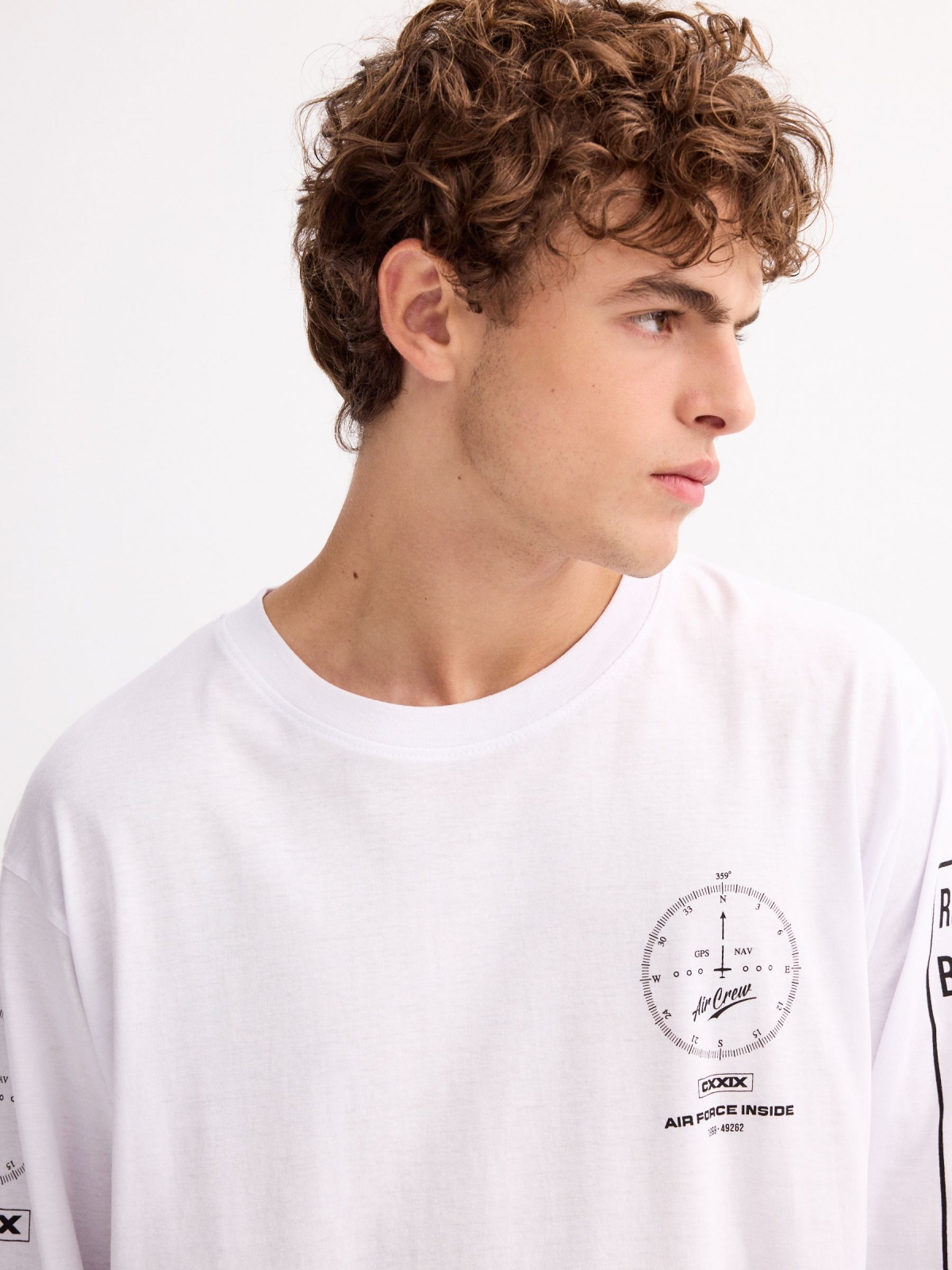  Compass print t-shirt white