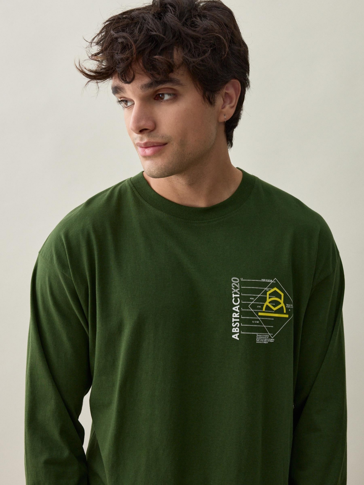  Camiseta print ABSTRACT verde oscuro