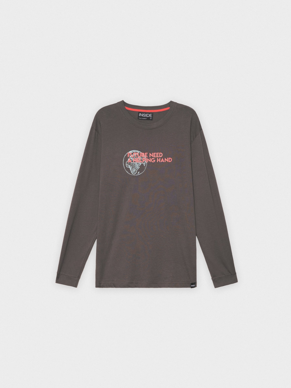 %Pto% T-shirt Be Nice Plz cinza escuro