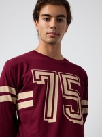 %Pto% Camiseta print gráfico 75 burdeos