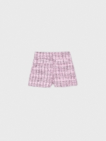 %Pto% Calções com bolsos e estampado jacquard pastilha elástica rosa