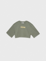 %Pto% Crop top Feme verde acinzentado