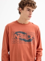 %Pto% INSIDE regular T-shirt brown