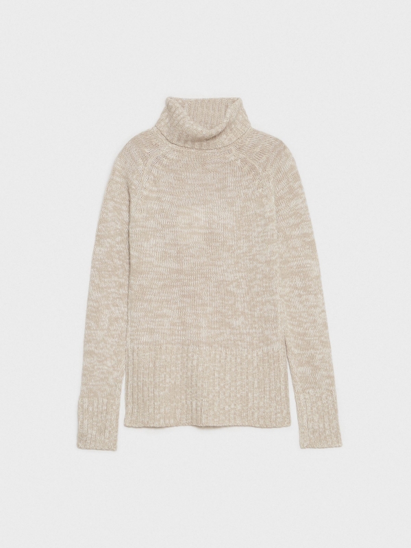  Fleece turtleneck sweater beige