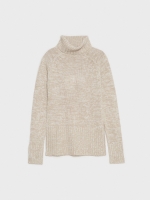 %Pto% Fleece turtleneck sweater beige