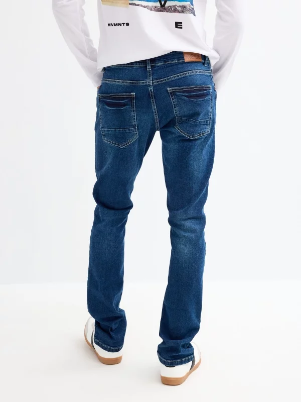 Blue slim jeans blue middle back view