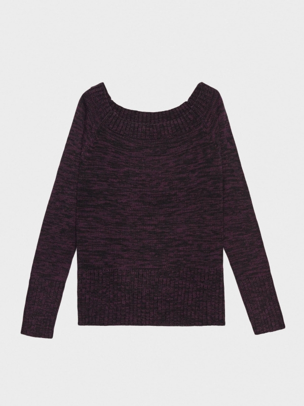  Jersey jaspeado de barco berenjena