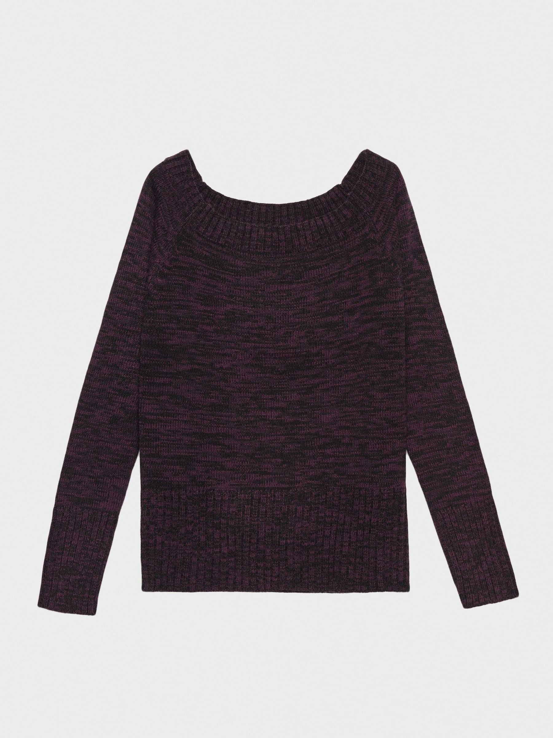 Marbled boat sweater aubergine middle front view