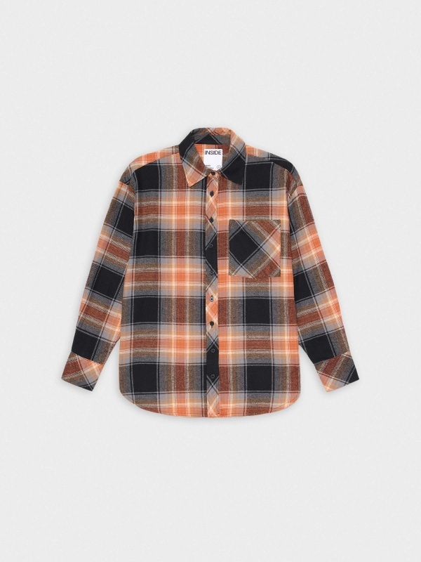 Oversized plaid shirt multicolor detail view