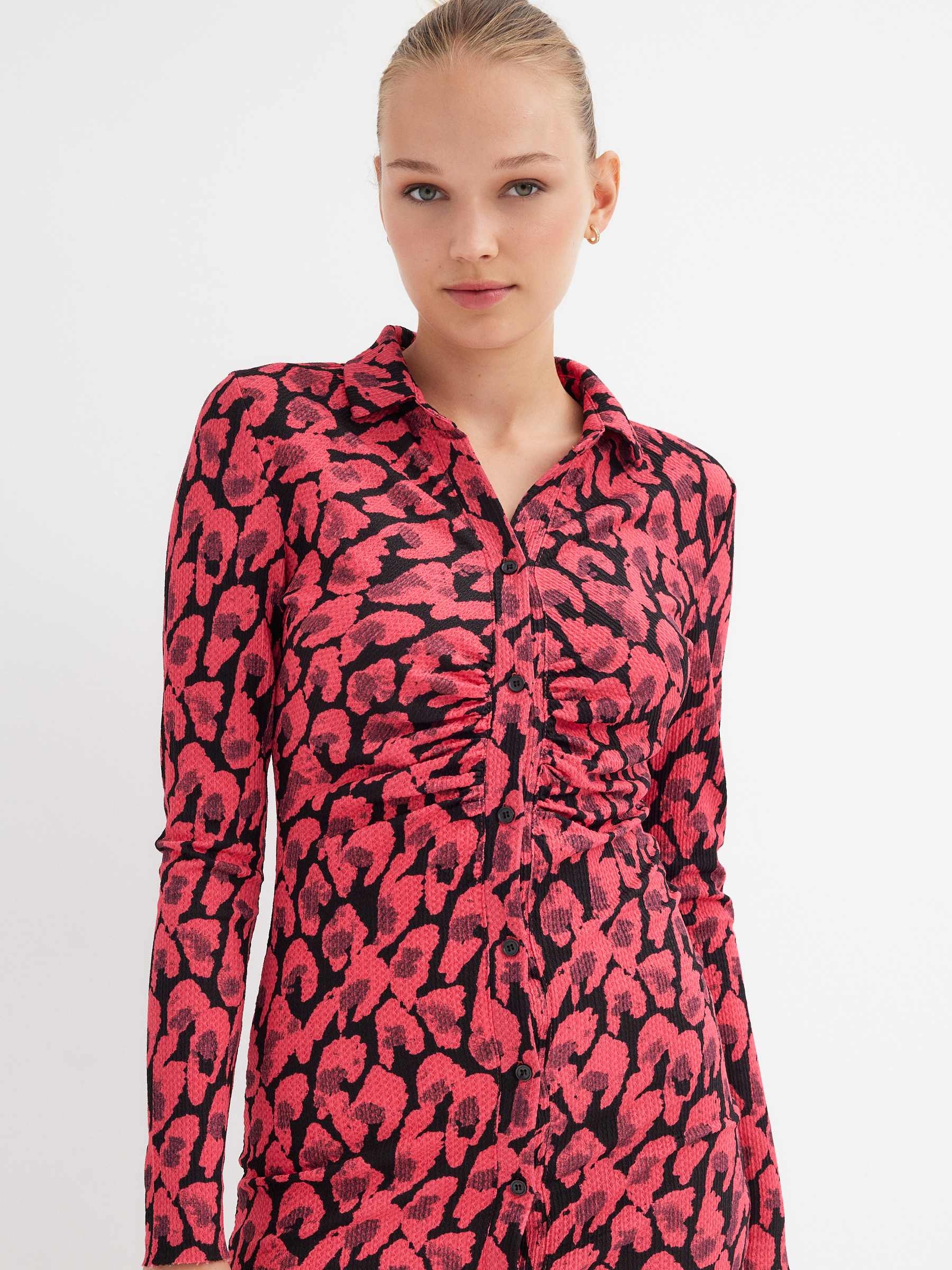 Mini dress with texture multicolor middle front view