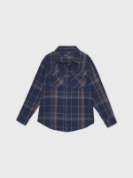 %Pto% Sobrecamisa de cuadros con bolsillos azul vista frontal