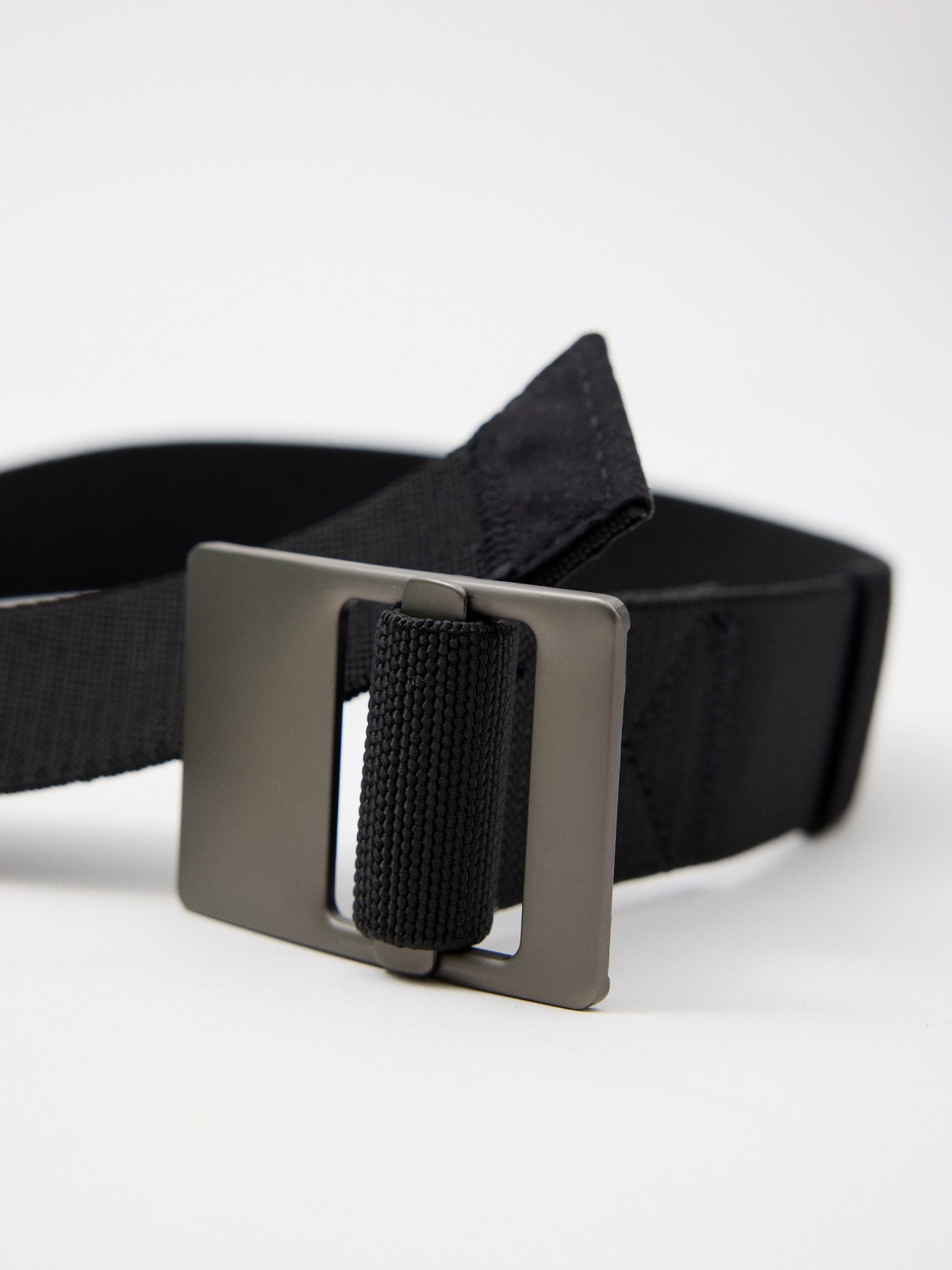 Men's canvas belt black detail view