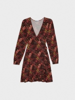 %Pto% Vestido mini cruzado print multicolor vista frontal