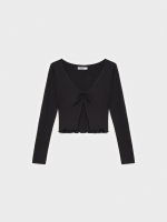 %Pto% Crop top com fivela preto