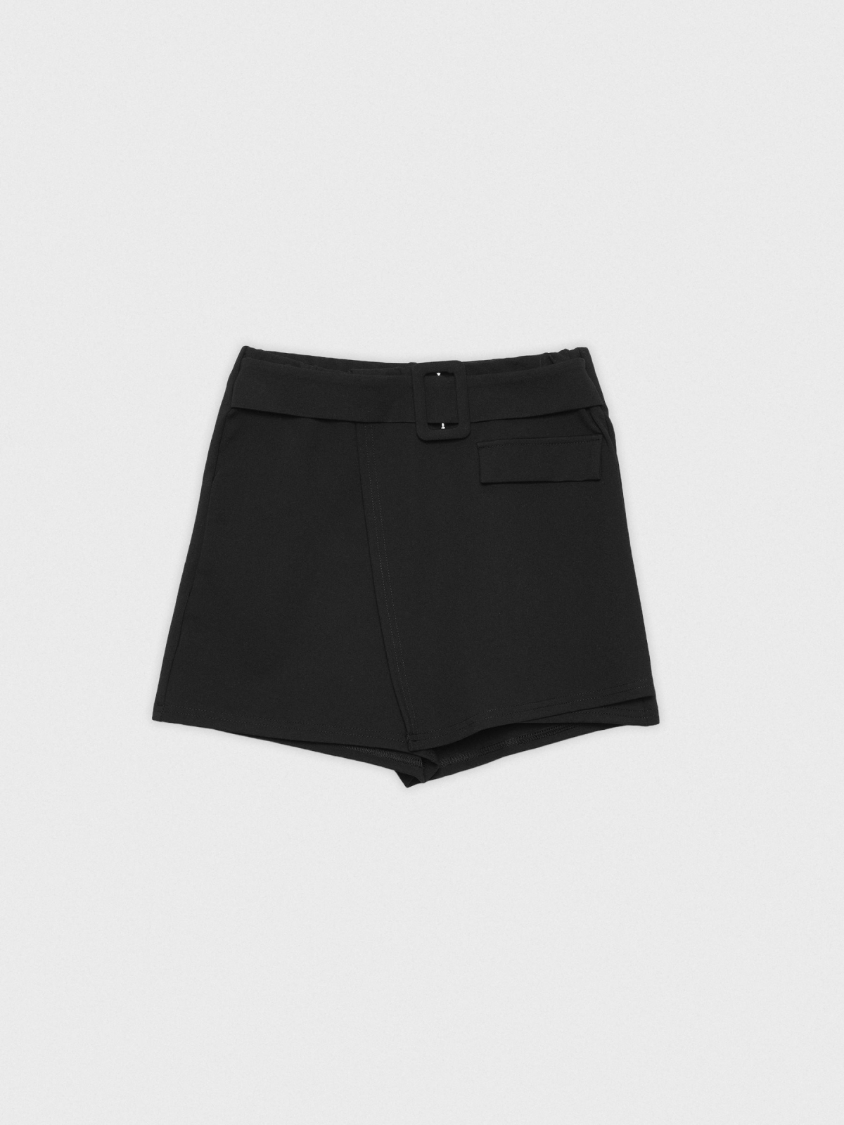  Skort mini com cinto preto