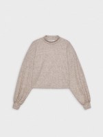 %Pto% T-shirt com nervuras perkins taupe vista frontal
