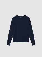 %Pto% Basic ribbed sweater navy front view