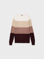 %Pto% Striped jumper from torzal burgundy front view