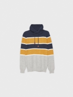 %Pto% Jersey cuello alto de rayas azul marino