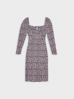 %Pto% Vestido midi escote cuadrado multicolor