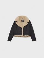 %Pto% Nylon double face jacket black front view
