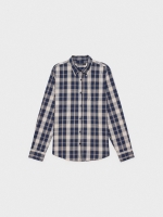 %Pto% Camisa de cuadros con bolsillo azul vista frontal