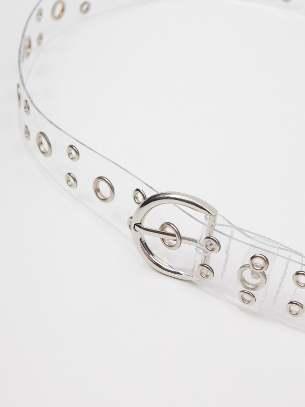 Transparent belt with grommets transparent detail view