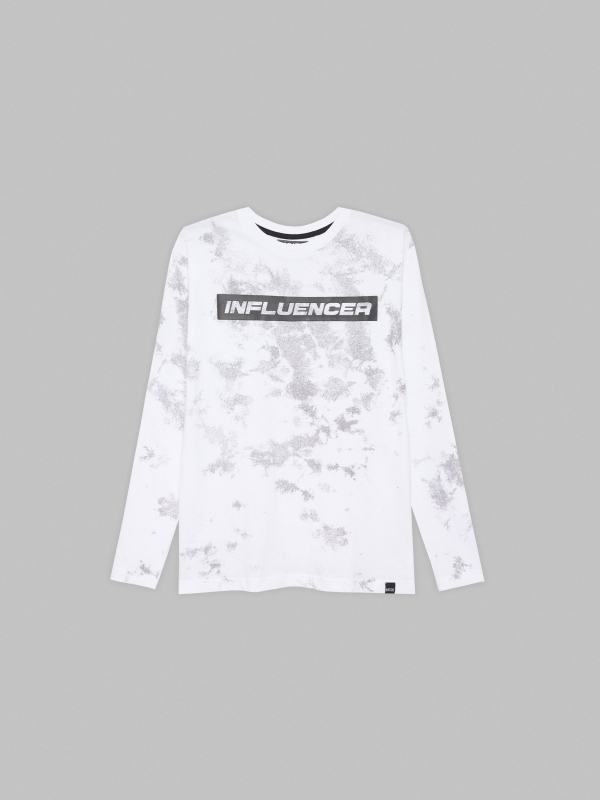 Influencer T-shirt white detail view