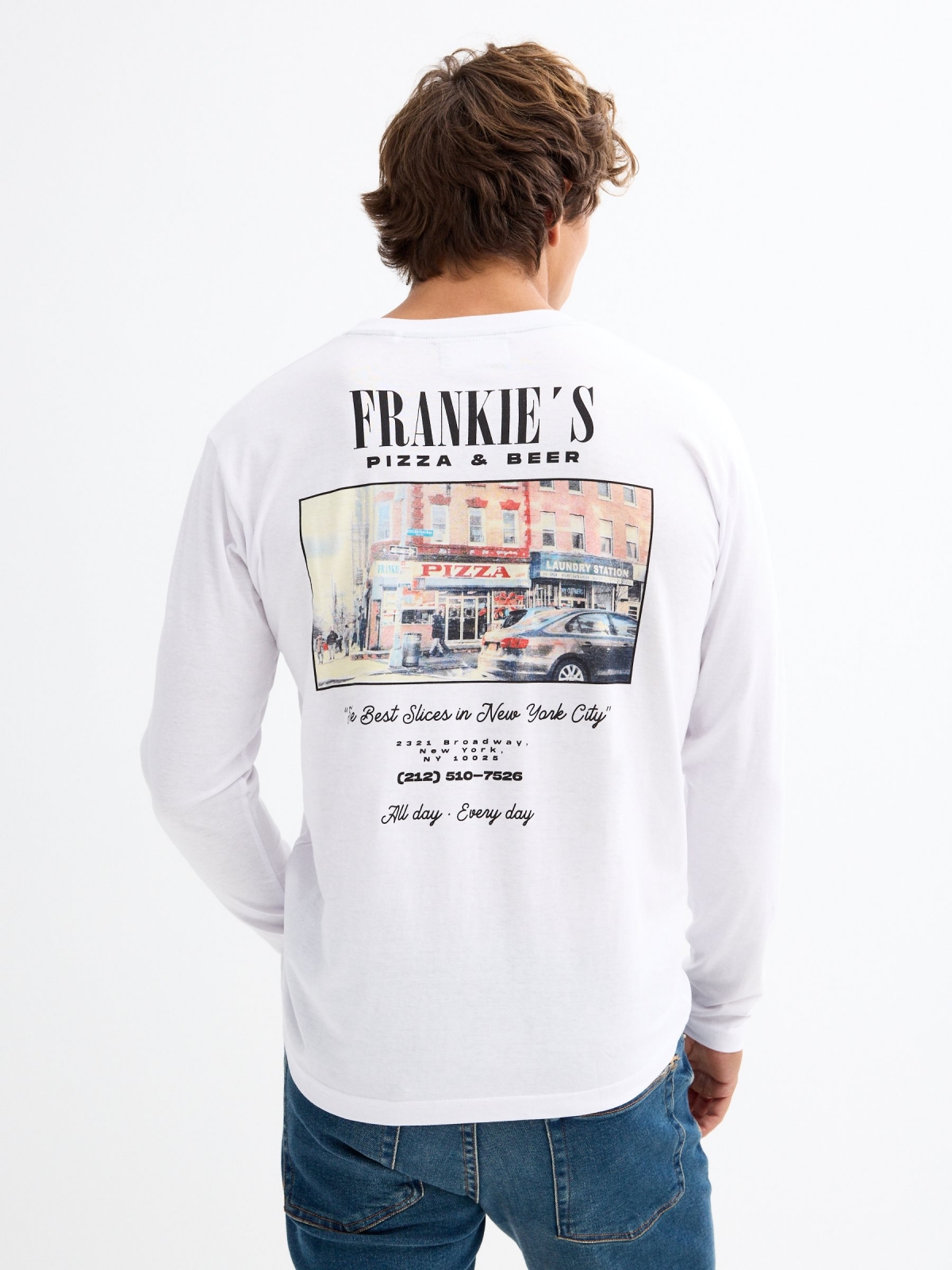 Frankie's T-shirt white middle back view