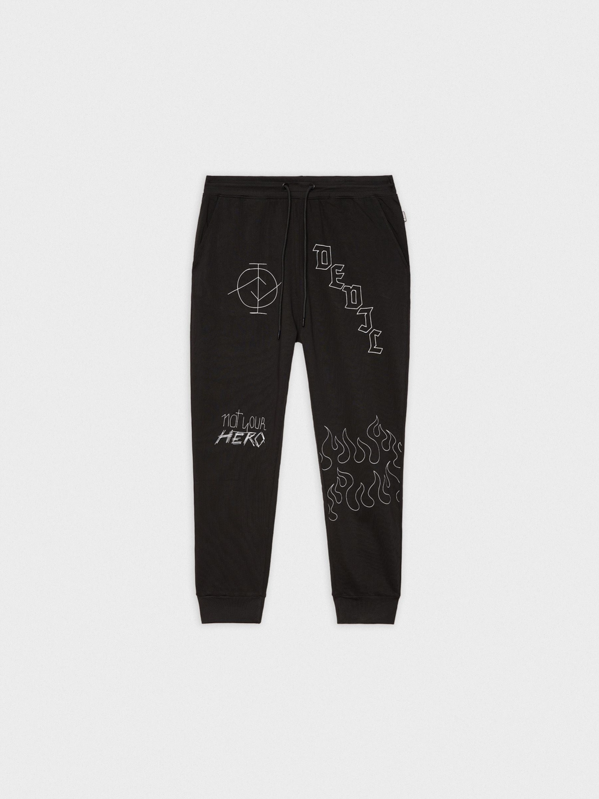  DEDJE jogger pants black front view