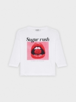 %Pto% Top com corte Sugar Rush branco vista frontal