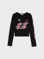 %Pto% Camiseta crop Speed negro vista frontal