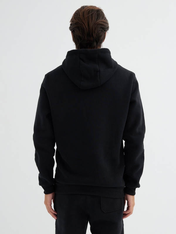 Half-zip sweatshirt black middle back view