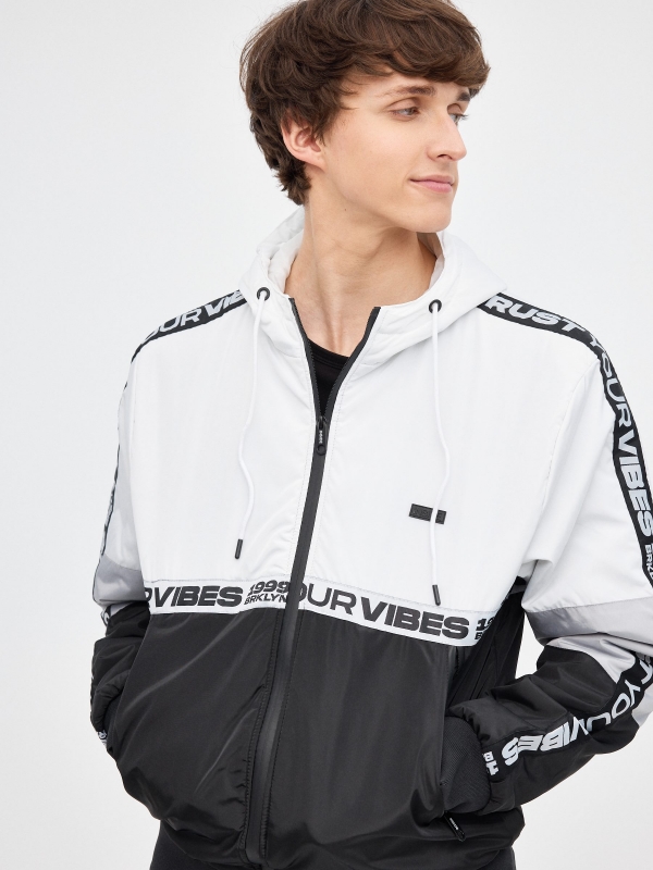 Your Vibes Nylon Jacket black detail view