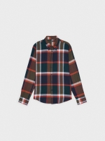 %Pto% Camisa de franela verde azul vista frontal
