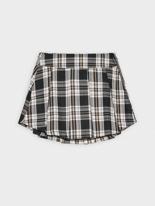  Mini plaid skirt black front view