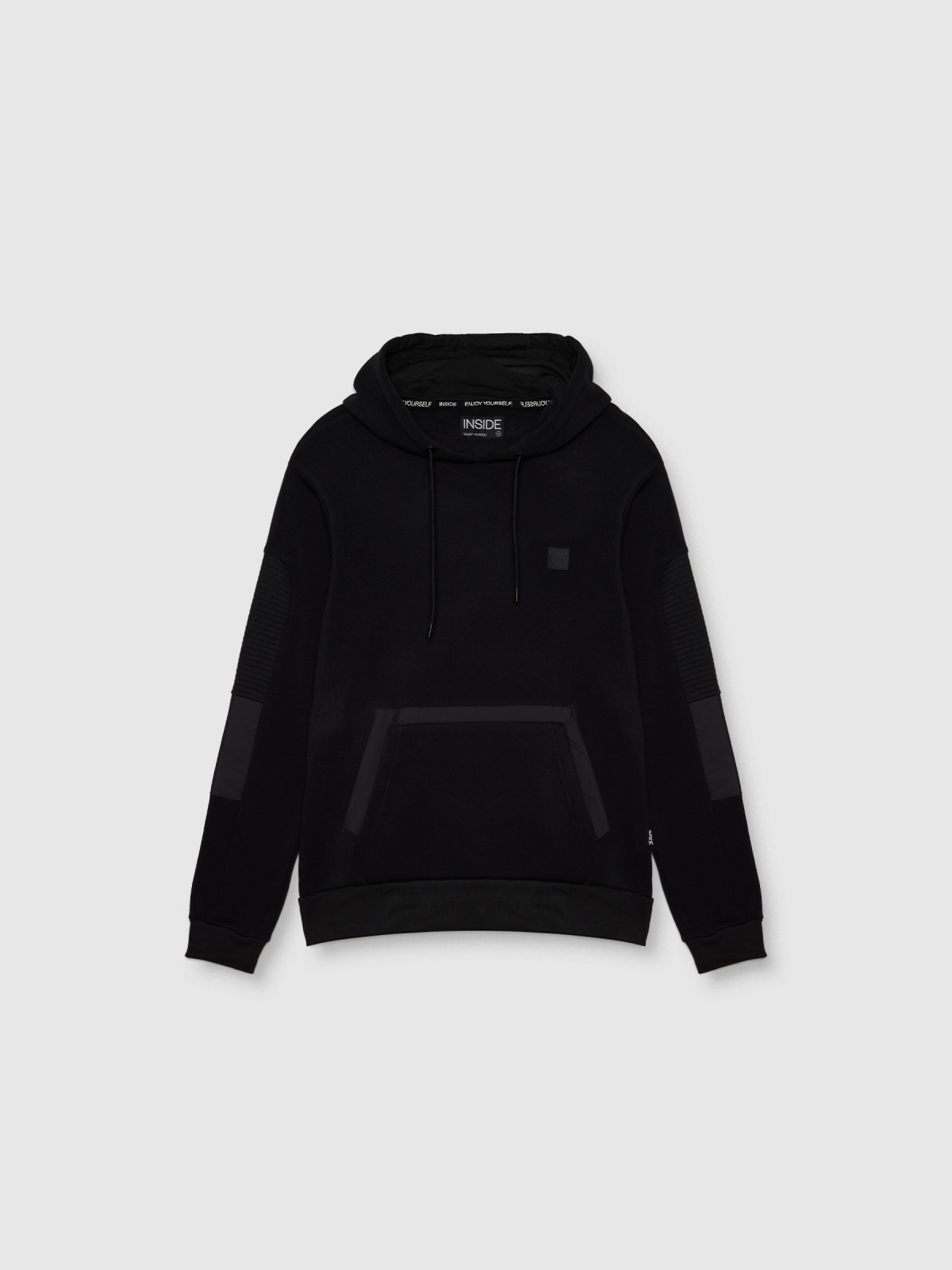 Kangaroo hooded sweatshirt black detail view