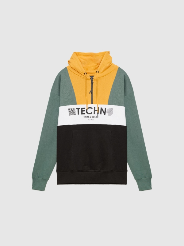 TECHN hooded sweatshirt black detail view