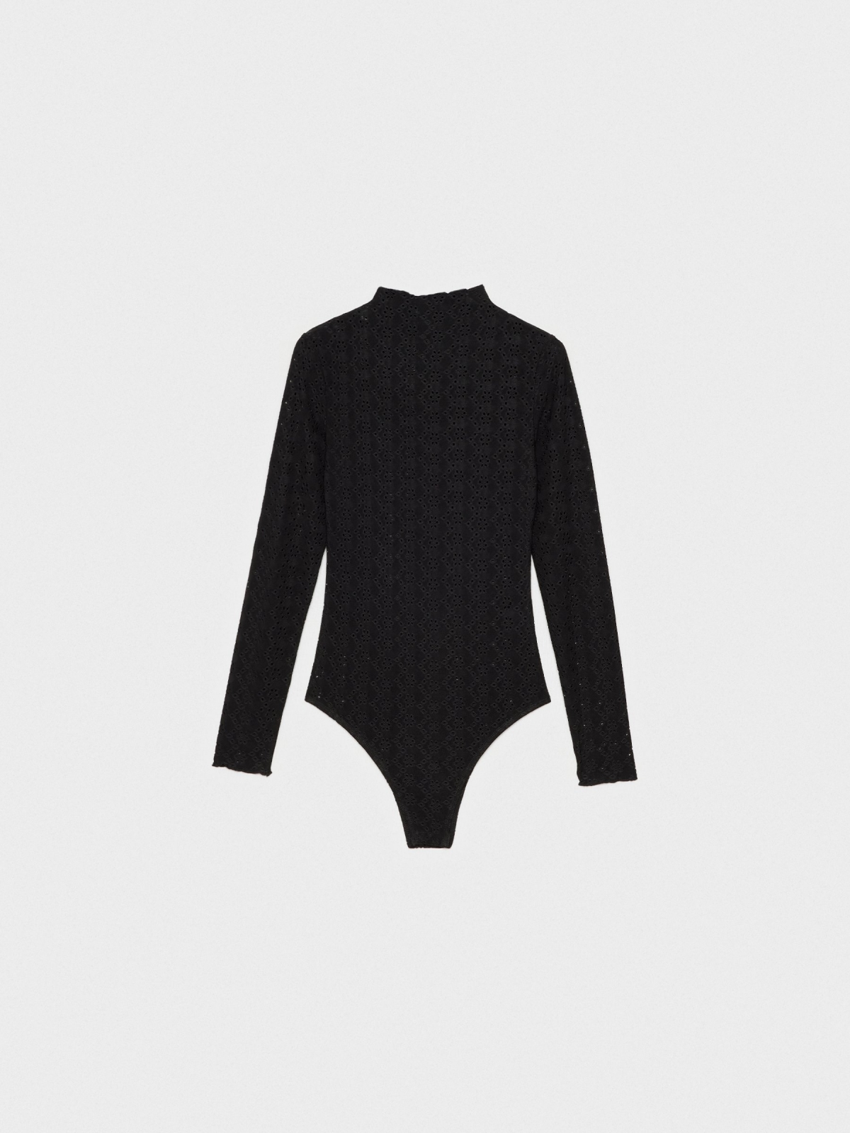  Openwork woven bodysuit black front view