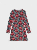 %Pto% Vestido mini amapolas rojo vista frontal