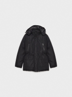 %Pto% Parka con capucha negro vista frontal