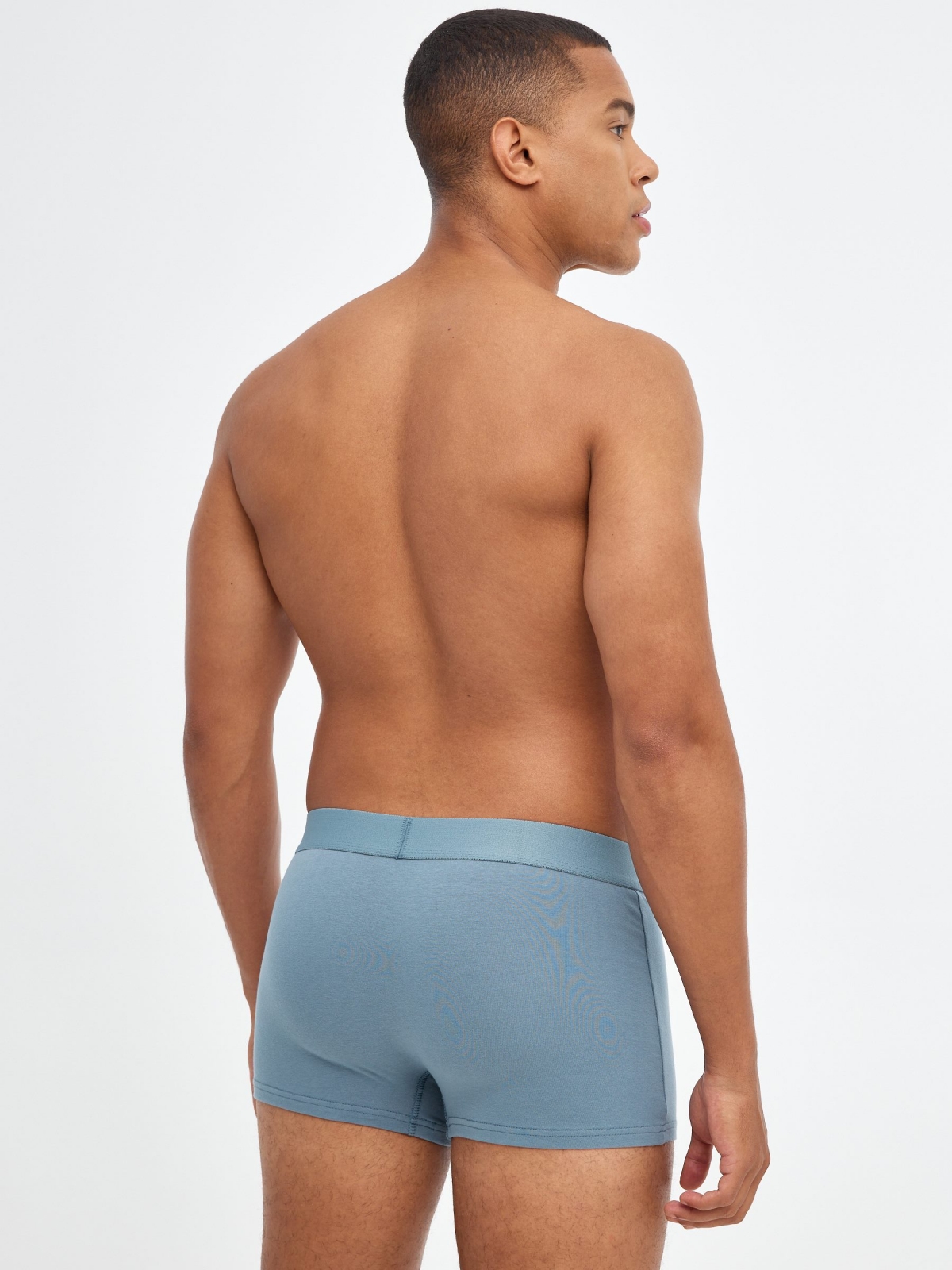 Pack 3 boxers blue tones multicolor middle back view