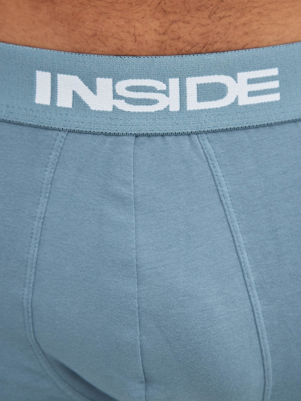 Pack 3 boxers blue tones multicolor front view