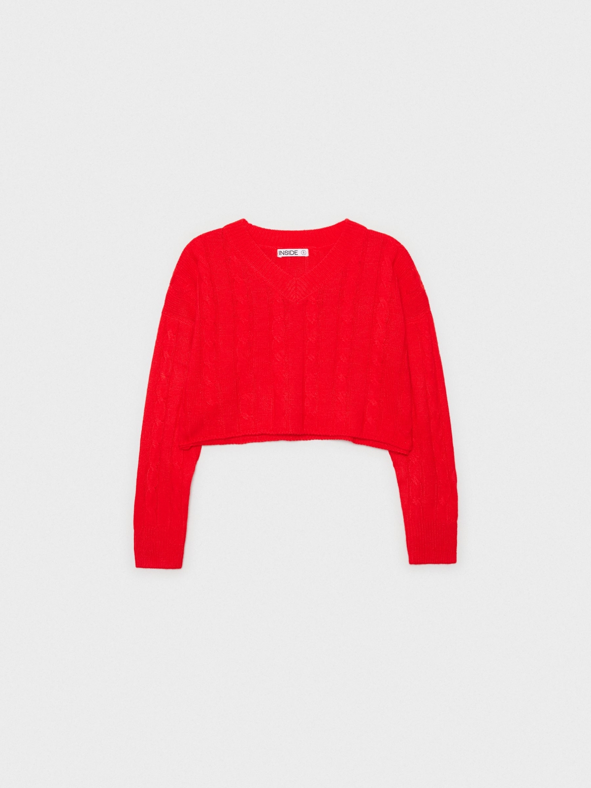  Eights sweater deep red front view