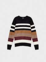 %Pto% Contrasting striped jumper black front view