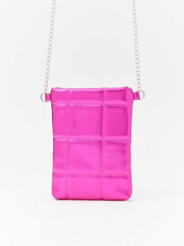 Quilted leatherette bag with quilted effect violet