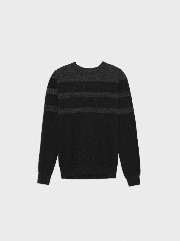  Basic color block sweater black front view