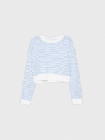 %Pto% Jacquard knitted sweater blue front view